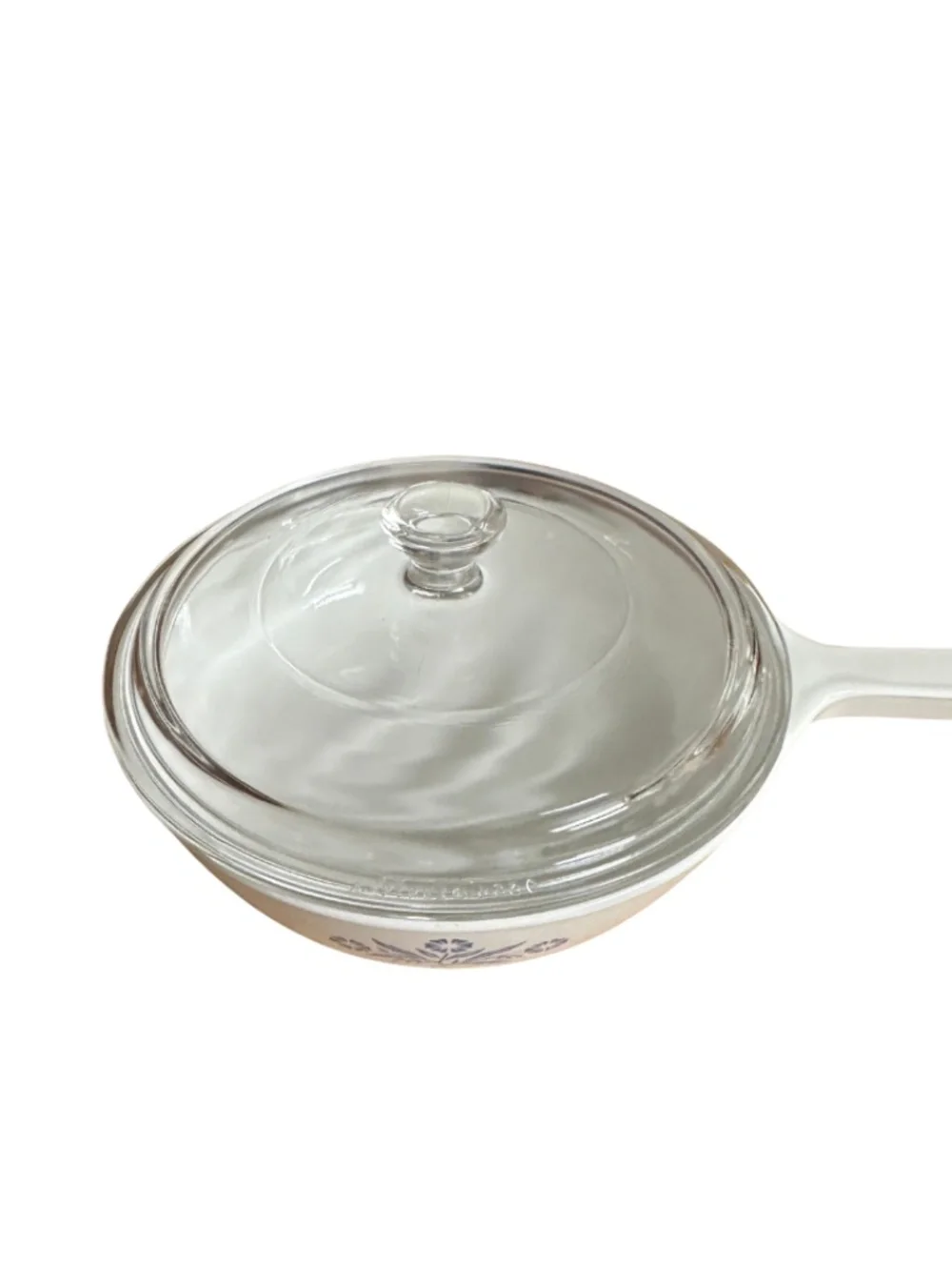Vintage Corning Ware Blue Cornflower Skillet with Original Pyrex Lid